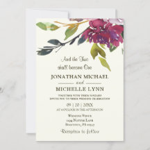 Dois Tornaram-Se Um Casamento Cristão Floral Roxo