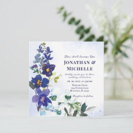 Convites Dois Tornaram-Se Um Casamento Cristão Floral Roxo