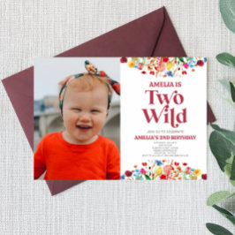 Convites Dois Wildflower, 2º segundo aniversário