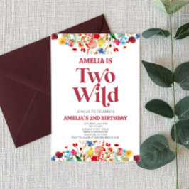 Convites Dois Wildflower, 2º segundo aniversário