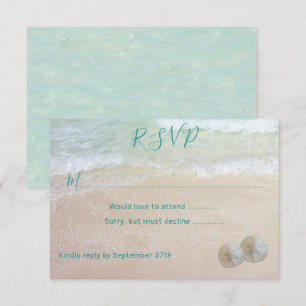 Convites Dólares de Areia RSVP Cena de Praia Casamento RSVP