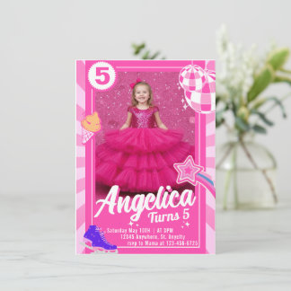 Convites Doll Pink Birthday Invitation