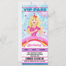 Convites Doll Pink Glitter Movie Star Tíquetes VIP Aniversá