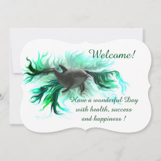 Convites Dolphin Baby, Adicione Seu Texto