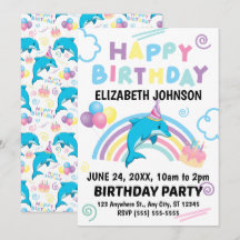 Dolphin Birthday Invitation