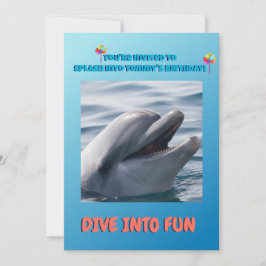 Convites Dolphin Splash Birthday 