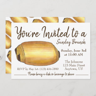 Convites Domingo Café da Manhã Brunch Pain au Chocolat Croi