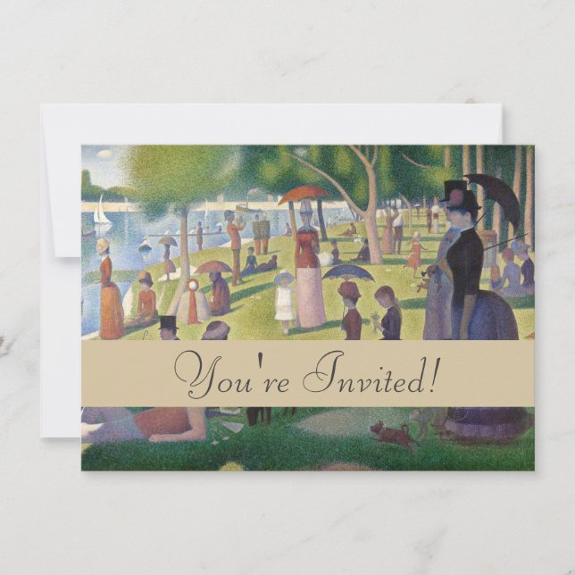 Convites Domingo na pintura de La Grande Jatte Seurat (Frente)