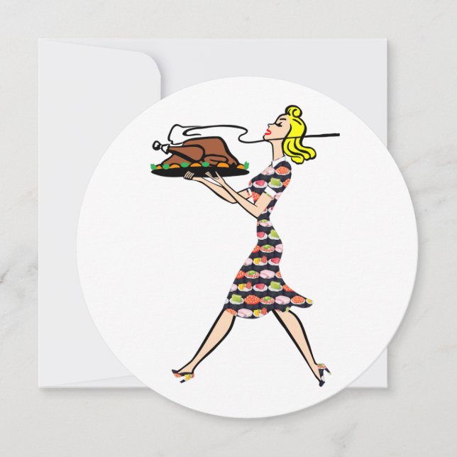 Convites dona de casa loira dos anos 50 (Frente)