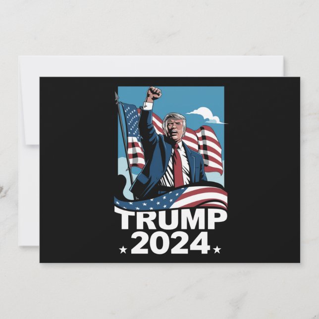Convites Donald Trump 2024 Eleição Americana Bandeira Ameri (Frente)