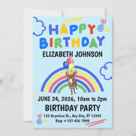 Convites Donkey Birthday Party Invitation Blue