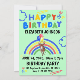 Convites Donkey Birthday Party Invitation Green