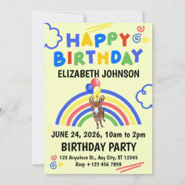 Convites Donkey Birthday Party Invitation Yellow