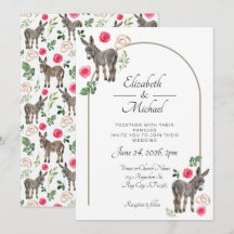 Donkey Pink Floral Rustic Wedding
