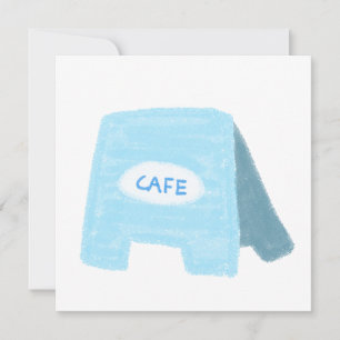 Convites Dono de Café Barista Placa de Calçada Azul