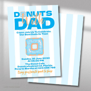 Convites Donuts Azuis Com o Papai para a Celebração do Dia