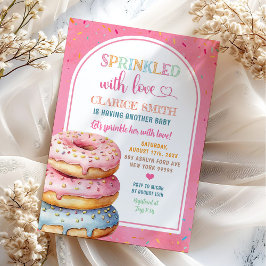 Convites Donuts Cor-de-Rosa Coloridos Polvilhados com Amor
