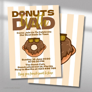 Convites Donuts de Chocolate com o Papai Celebração do Dia