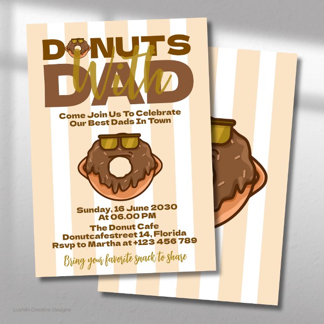 Convites Donuts de Chocolate com o Papai Celebração do Dia  (Criador carregado)