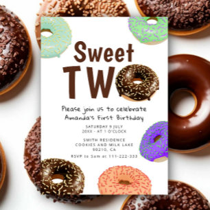 Convites Donuts Doce Dois 2º Aniversário