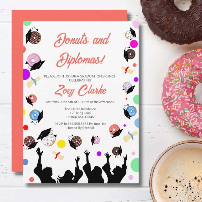 Convites Donuts e Diplomas Com Graduados (Criador carregado)