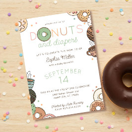 Convites Donuts e Fraldas Chuveiro de Bebê Sprinkle