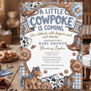 Convites Donuts E Fraldas Cowboy