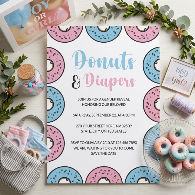 Convites Donuts e Fraldas Revelação do Sexo (Criador carregado)