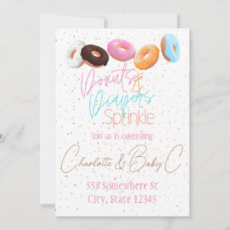 Convites Donuts e Fraldas Sprinkle