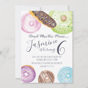 Convites Donuts Eclairs Cobertos com Glacê de Aniversário C