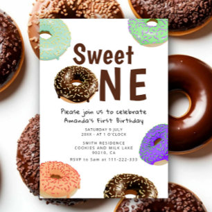 Convites Donuts Sweet One 1º Aniversário
