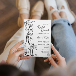 Convites Doodle Bridal Bridal Brunch Arco Francês em