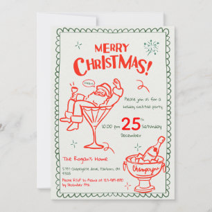 Convites Doodle Divertido Desenhado à Mão Feliz Natal Coque