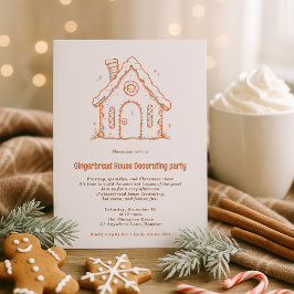 Convites Doodle Gingerbird House Decorando o Natal