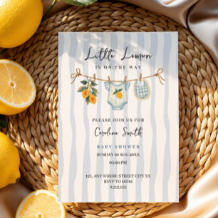 Convites doodle limãozinho cítrico baby shower caprichoso