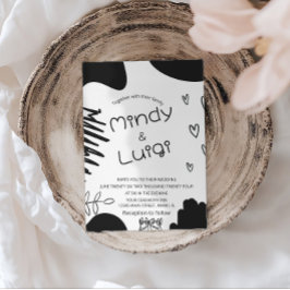 Convites Doodle Organic Shapes Script Wedding