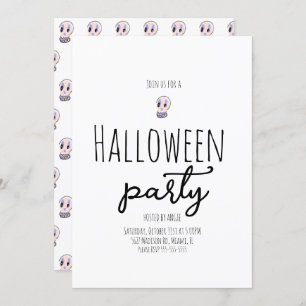Convites Doodle Vintage Party Halloween