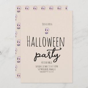 Convites Doodle Vintage Party Halloween