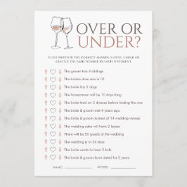 Convites Doodle Wine Over or Under Bridal Shower Game Card