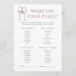 Convites Doodle Wine Whats in Purse Bridal Shower Game