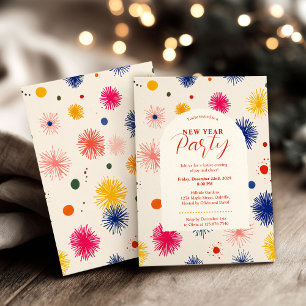 Convites Doodles, Festa de Abstrato de Ano Novo Desenhada à