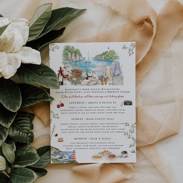 Convites Door County Bachelorette Weekend Itinerary  (Criador carregado)
