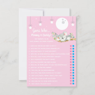 Convites Dormindo Jogo Do Chá de fraldas Koala Adivinha Qu