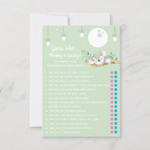 Convites Dormindo Jogo Do Chá de fraldas Koala Adivinha Qu