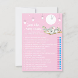 Convites Dormindo Jogo Do Chá de fraldas Koala Adivinha Que