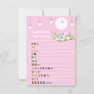 Convites Dormindo no Chá de fraldas Koala Jogo Emoji Picti