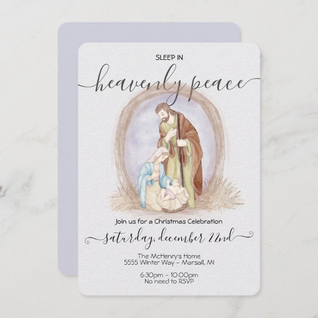 Convites Dormir no Natal da Paz Celestial (Frente/Verso)