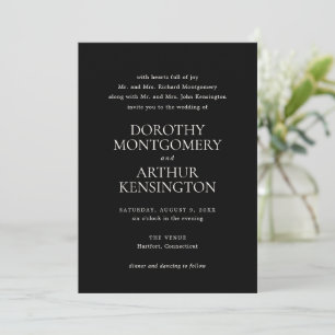 Convites Dorothy Black Elegant Wedding