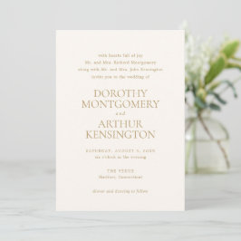 Convites Dorothy Ivory e Dourado Casamento Elegante