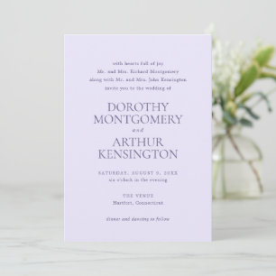 Convites Dorothy Lilac Elegant Wedding